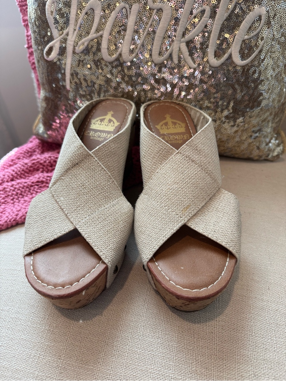 Womens Wedge Cork Style Shoe